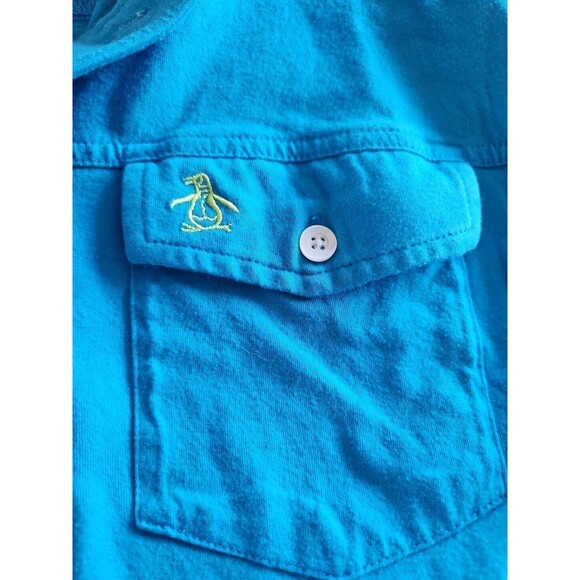 Penguin Brand Polo Shirt Button Up Collared Short Sleeve Pocket Size L - Picture 4 of 6